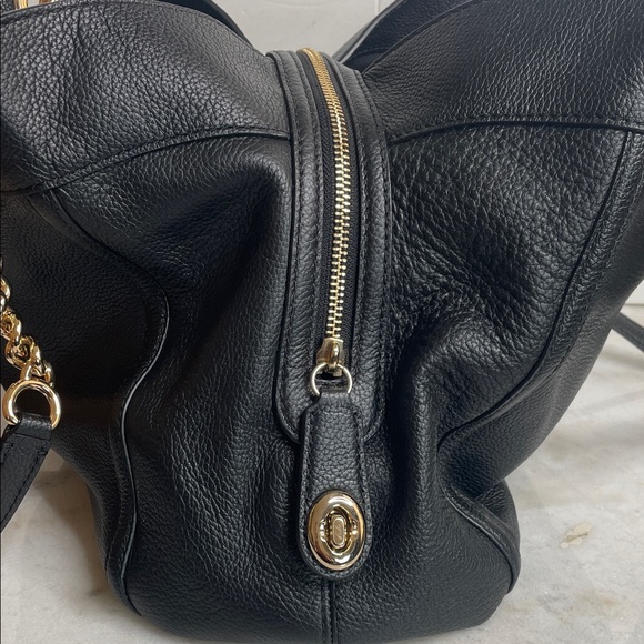 Coach Black Shoulder Bag with Gold Chain - Picture 12 of 16